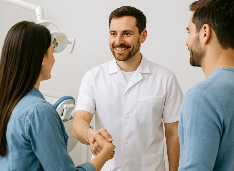 A picture representing a dentist having new patients