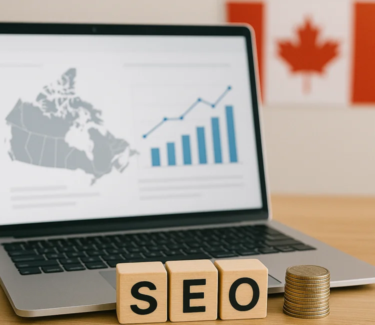 A picture of a laptop showcasing the impact of seo