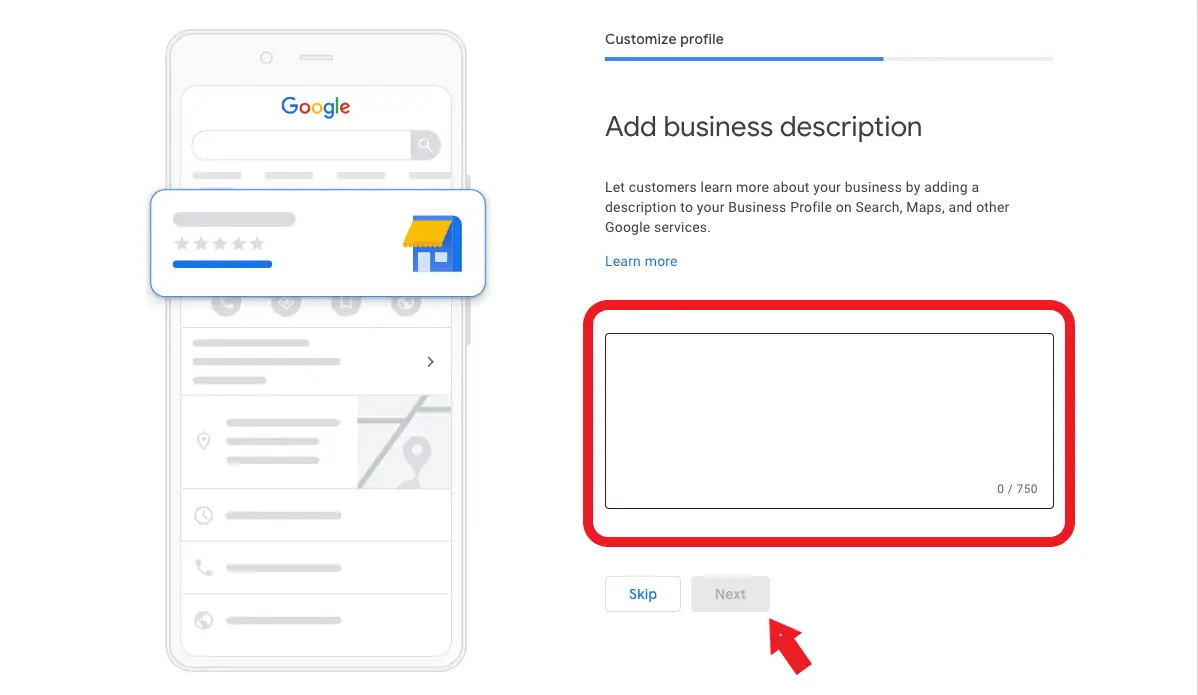 Write your business description for gbp
