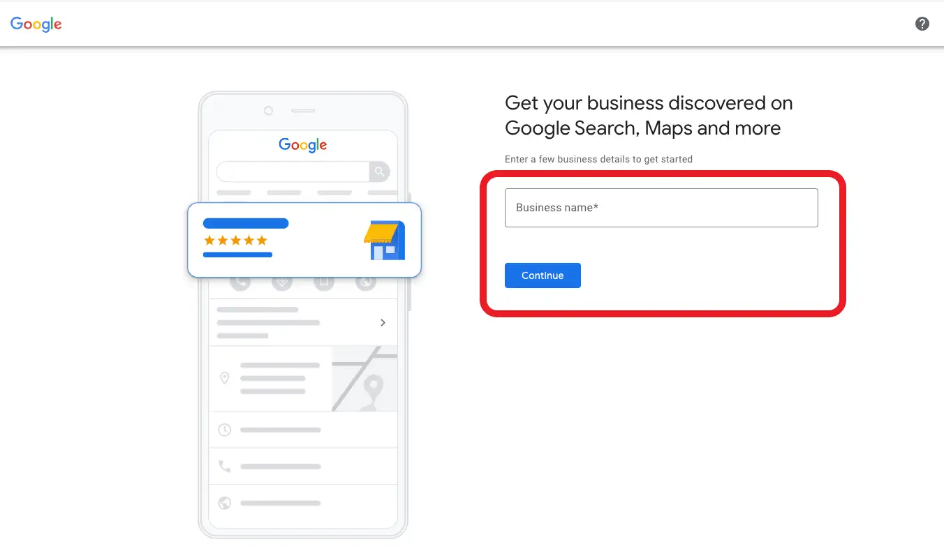 Select business name GBP