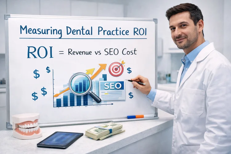 A dentist measuring the ROI of his dental SEO